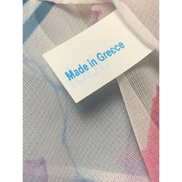 Vintage Itadi Abstract Print Sheer Scarf 29" x 29" - Picture 9 of 9